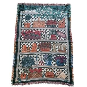Goodwin Weavers Garden Apothecary Herbs Bunny Gardener Woven Tapestry Throw